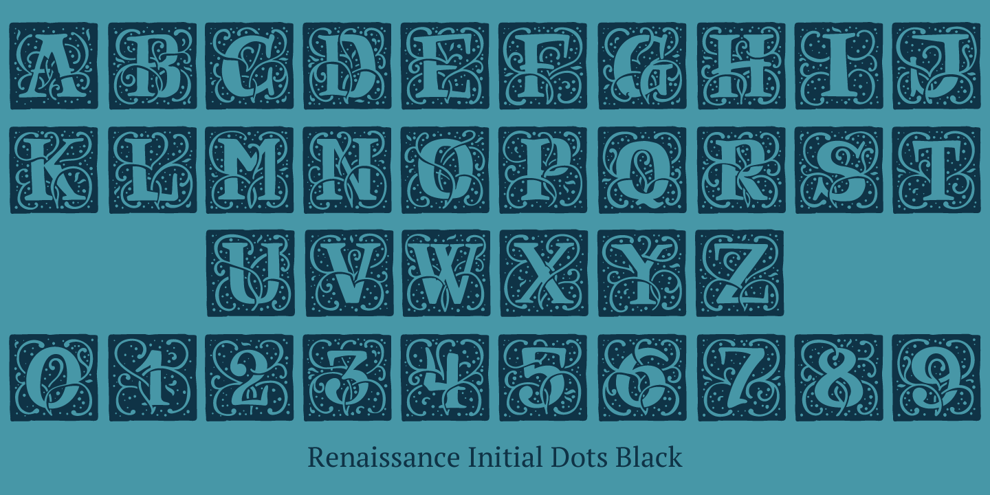 Пример шрифта Renaissance Initial Light Black